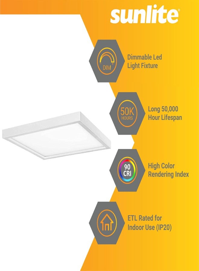 Sunlite LED 9-Inch Square Mini Panel Light Fixture, 18W (100W=), 1200 Lmns, 27/30/35/40/50K Selectable CCT, Dimmable, White, 50,000 Hours, ETL Listed - Image 4