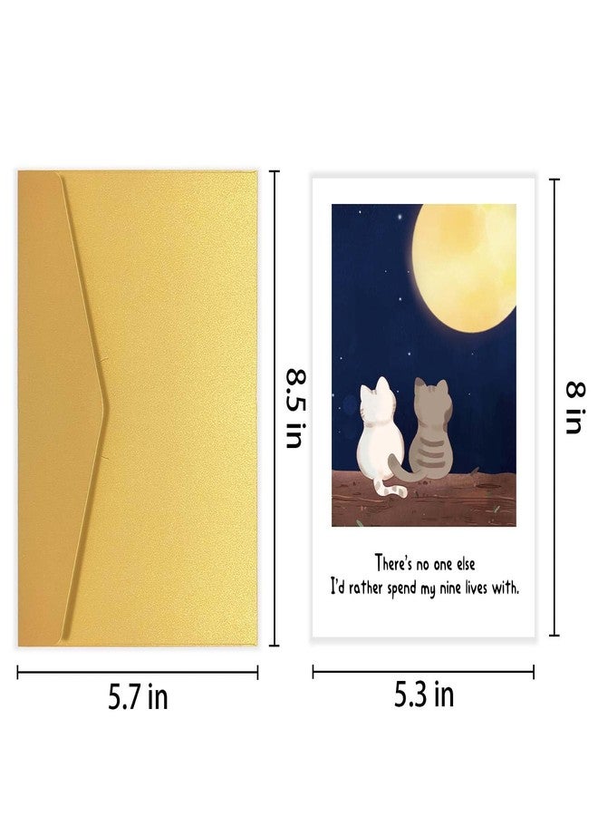 Goroar Cats Valentines Day Card for Him Her, Romantic Valentines Day Gifts for Husband Wife Boyfriend Girlfriend, Anniversary Card for Cat Lovers Couple - Image 2
