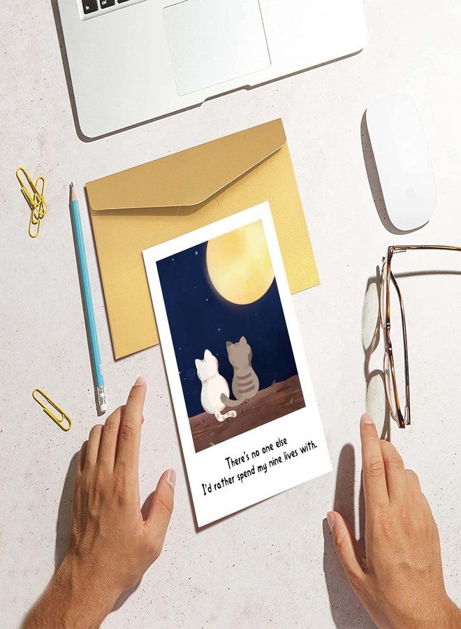 Goroar Cats Valentines Day Card for Him Her, Romantic Valentines Day Gifts for Husband Wife Boyfriend Girlfriend, Anniversary Card for Cat Lovers Couple - Image 5