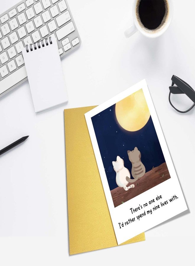 Goroar Cats Valentines Day Card for Him Her, Romantic Valentines Day Gifts for Husband Wife Boyfriend Girlfriend, Anniversary Card for Cat Lovers Couple - Image 4