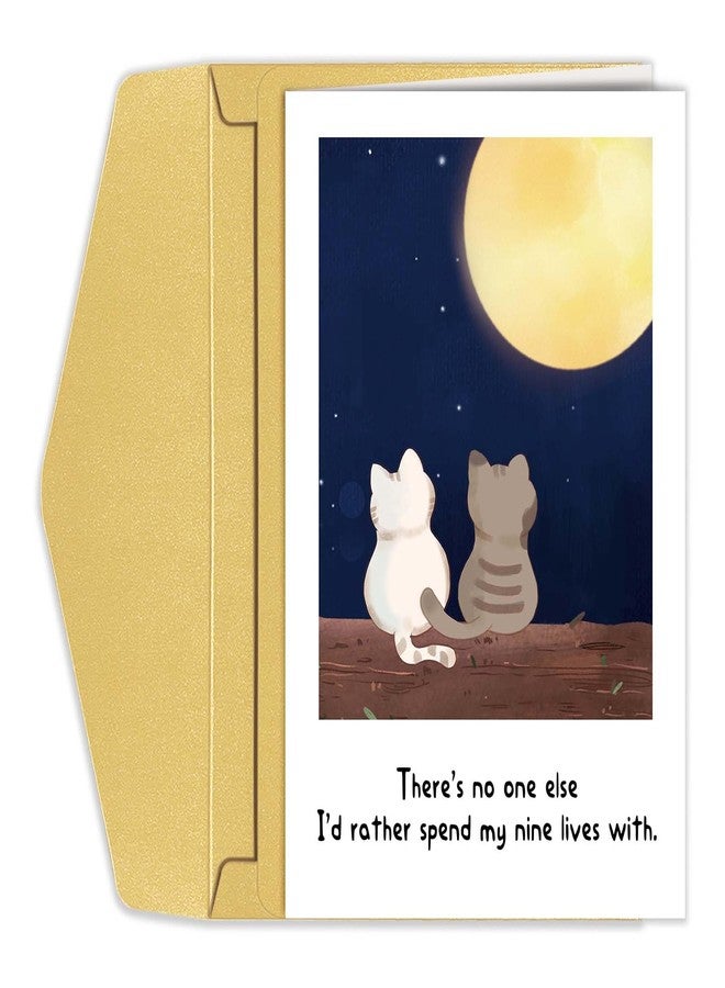 Goroar Cats Valentines Day Card for Him Her, Romantic Valentines Day Gifts for Husband Wife Boyfriend Girlfriend, Anniversary Card for Cat Lovers Couple - Image 1