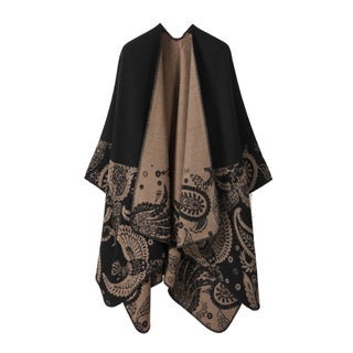 Ladies Split Cape Shawl Dual-sided Tassel New Cashew Lace-Black Brown - pzsku/ZF10C2CBF874C05AD210FZ/45/1746209850/bfb45aaf-79a0-4de0-9a76-bdef561649eb