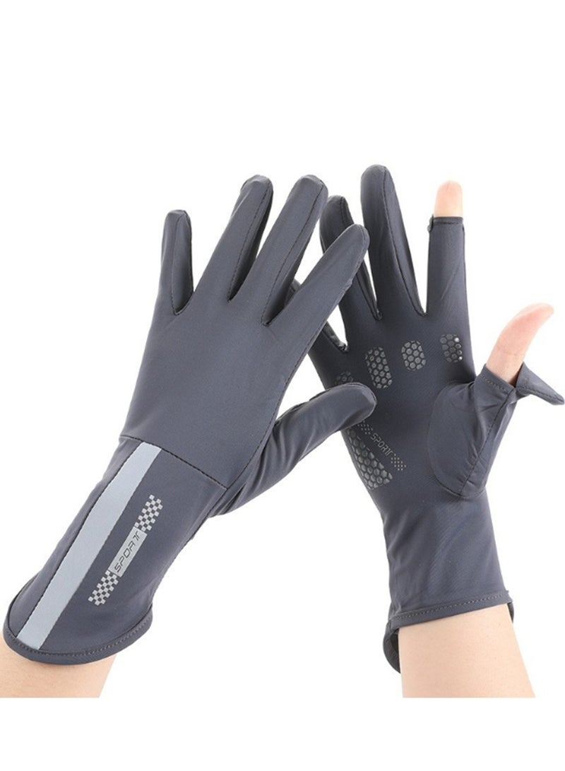 Generic Sunblock Gloves Non Slip UV Sunscreen Protection Gloves Touchscreen Driving Gloves for Women,Summer Sunblock Gloves,Outdoor Sunscreen Equipment（Dark Grey） - Image 1