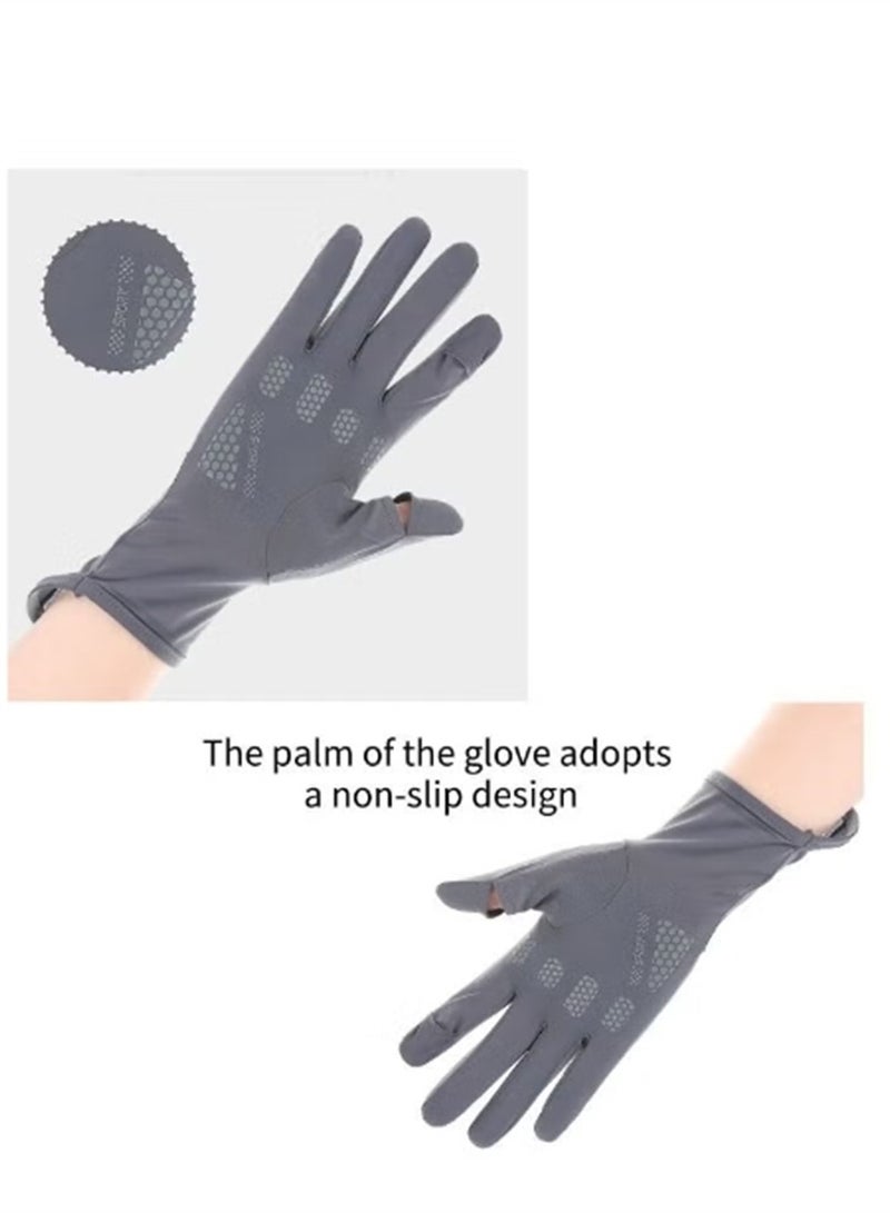 Generic Sunblock Gloves Non Slip UV Sunscreen Protection Gloves Touchscreen Driving Gloves for Women,Summer Sunblock Gloves,Outdoor Sunscreen Equipment（Dark Grey） - Image 3