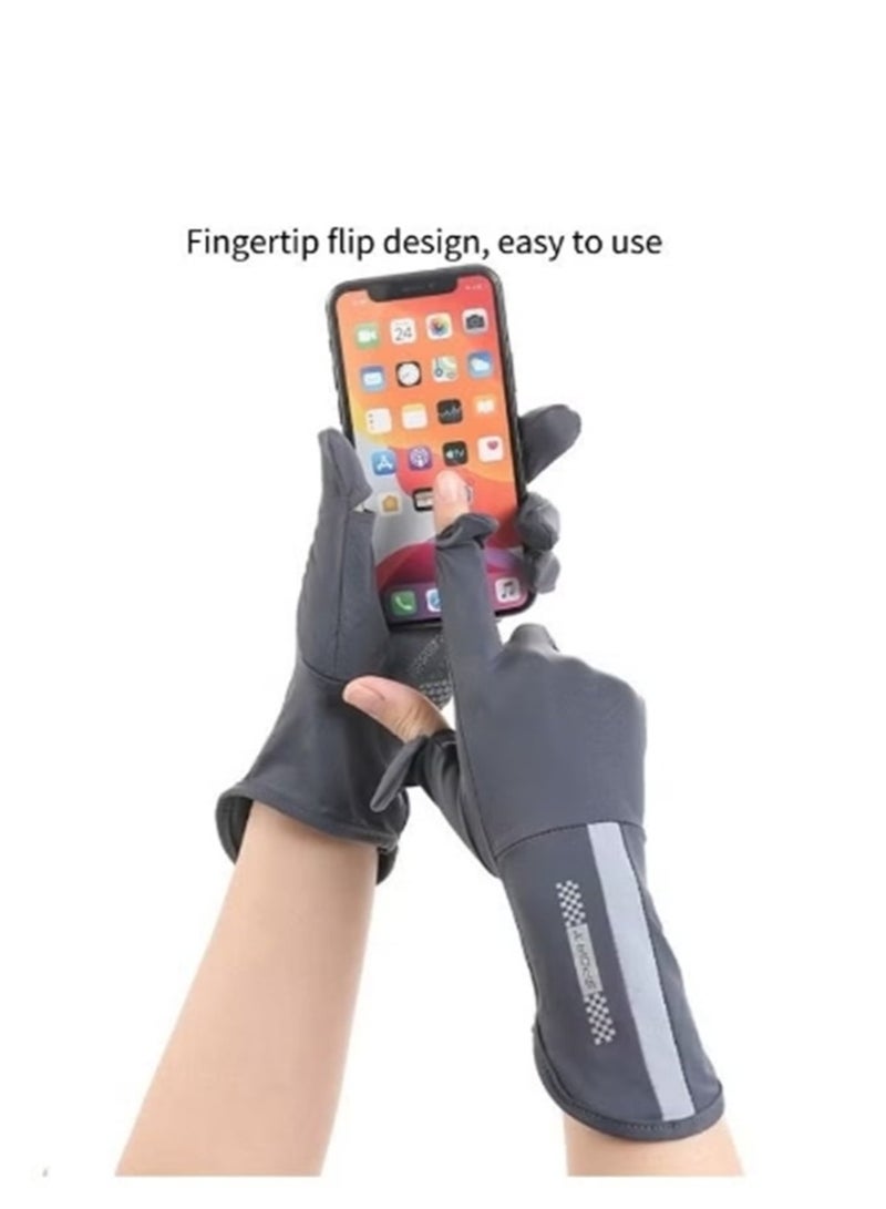 Generic Sunblock Gloves Non Slip UV Sunscreen Protection Gloves Touchscreen Driving Gloves for Women,Summer Sunblock Gloves,Outdoor Sunscreen Equipment（Dark Grey） - Image 2