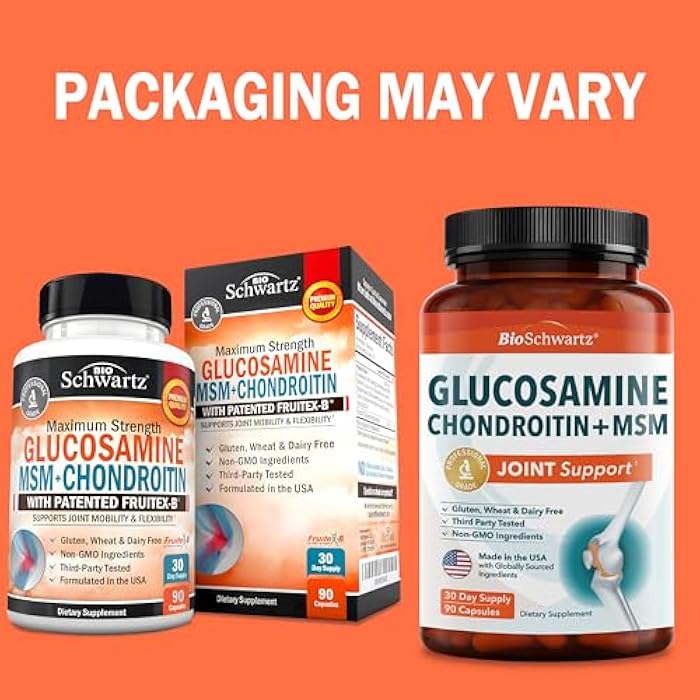 BioSchwartz Glucosamine Chondroitin MSM Joint Support Supplement - Collagen Peptides, Turmeric and Ginger, Hyaluronic Acid, Glucosamine Chondroitin Sulfate for Joint Comfort - Gluten Free, Non GMO, 90 Capsules - Image 2