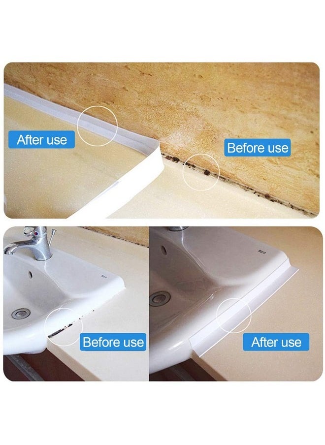 Beauenty Sealing Tape,Caulk Tape,Bathroom Corner Caulking Tape,Self-Adhesive Sealing Tape Used for Kitchen Sink,Toilet, Bathroom Bathtub, Tub Floor Wall Edge Protector Strip,1.5 inch*10.5 feet,White,1 Pack  - Image 4