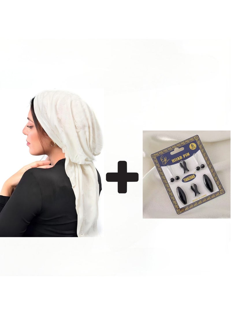 غطاء رأس للنساء محجبات يخضعن للعلاج الكيميائي، غطاء رأس منحني مربوط مسبقًا، وشاح رأس عصري، وشاح رأس من الريش الخفيف، قبعة توربان خفيفة الوزن، وشاح أبيض، ودبابيس حجاب عصرية، وشاح للنساء المسلمات مزين باللؤلؤ الصناعي، مشابك وشاح بدون دبابيس، دبابيس أمان للوشاح، مشابك حجاب بلاستيكية على شكل حرف U، 3 موديلات 6 قطع للنساء المسلمات، ملابس وشاح - أسود - Image 1