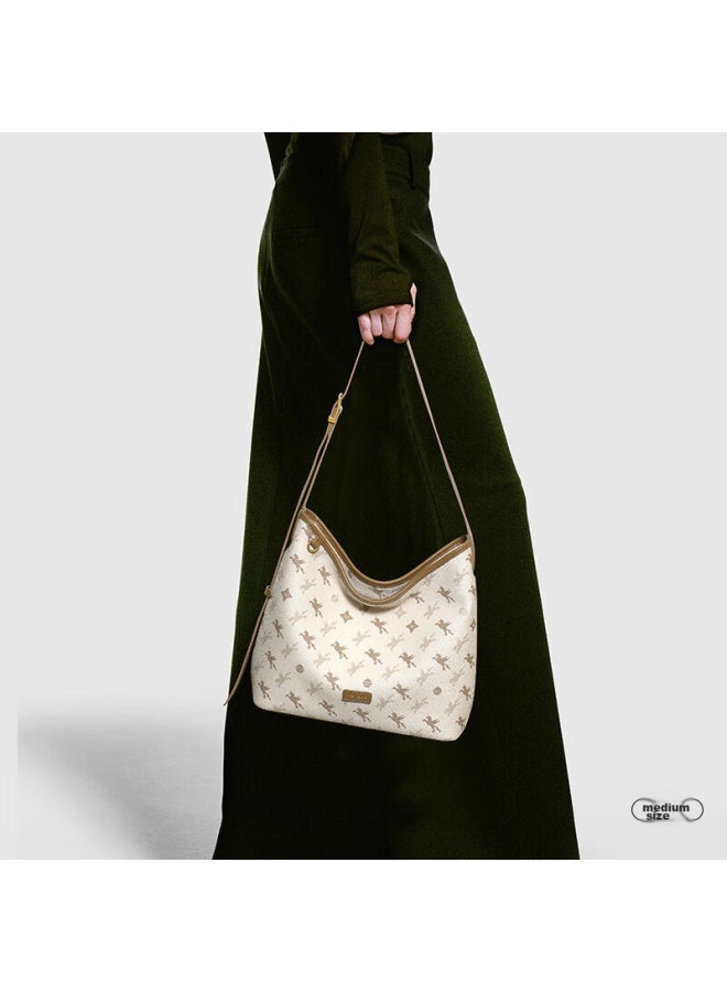 نوسيل Nucelle Tote Bag، New Pegasus Floral Print Underarm Bag، حقيبة نسائية للمتنقلات، Hobo Shoulder Crossbody Bucket Bag، هدية Qixi - Image 2