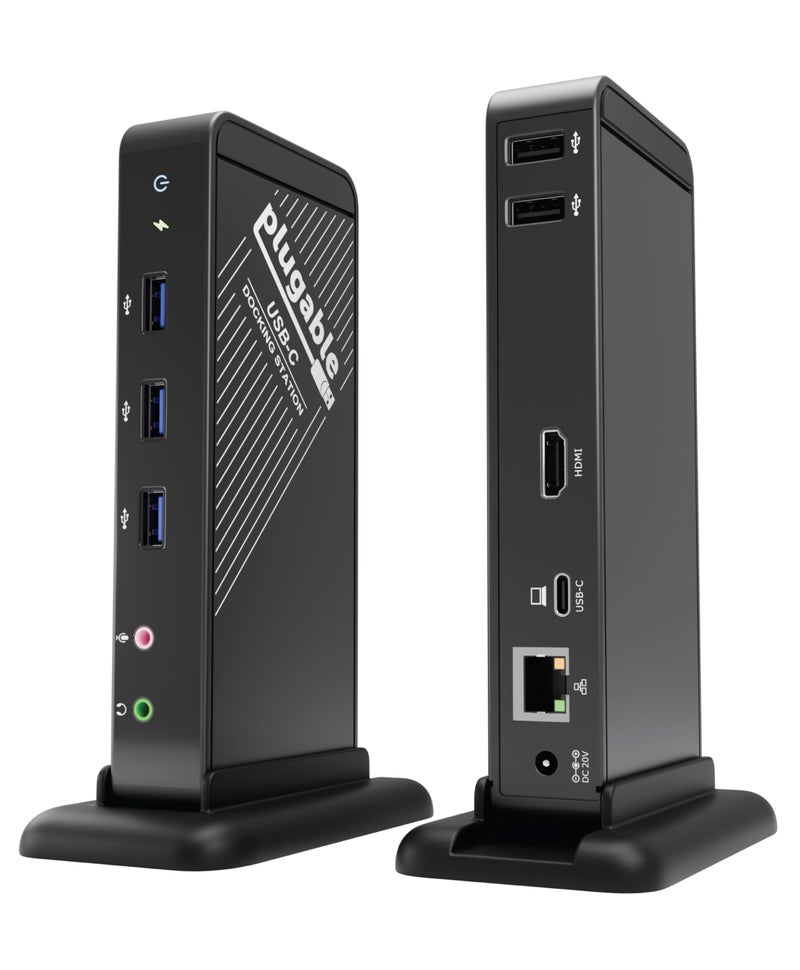 Plugable USB-C Dock with 4K HDMI and 60W Charging, Compatible with Thunderbolt 3/4, USB4, and USB C macOS, Windows, and Chromebook 1Gbps Ethernet, 3X USB 3.0, 2X USB 2.0, Driverless - Image 1