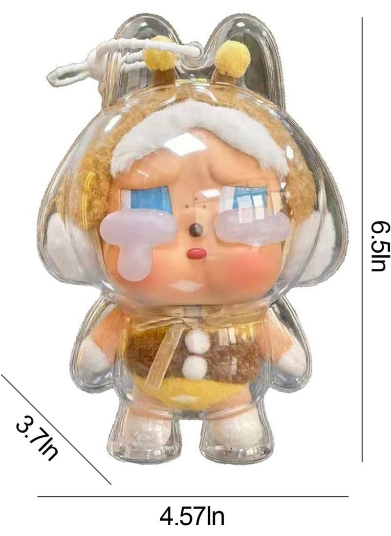 Clear Bag Keychain For LABUBU Plush Doll,Hanging Display Case,Protective Case,Plastic PVC Storage Box