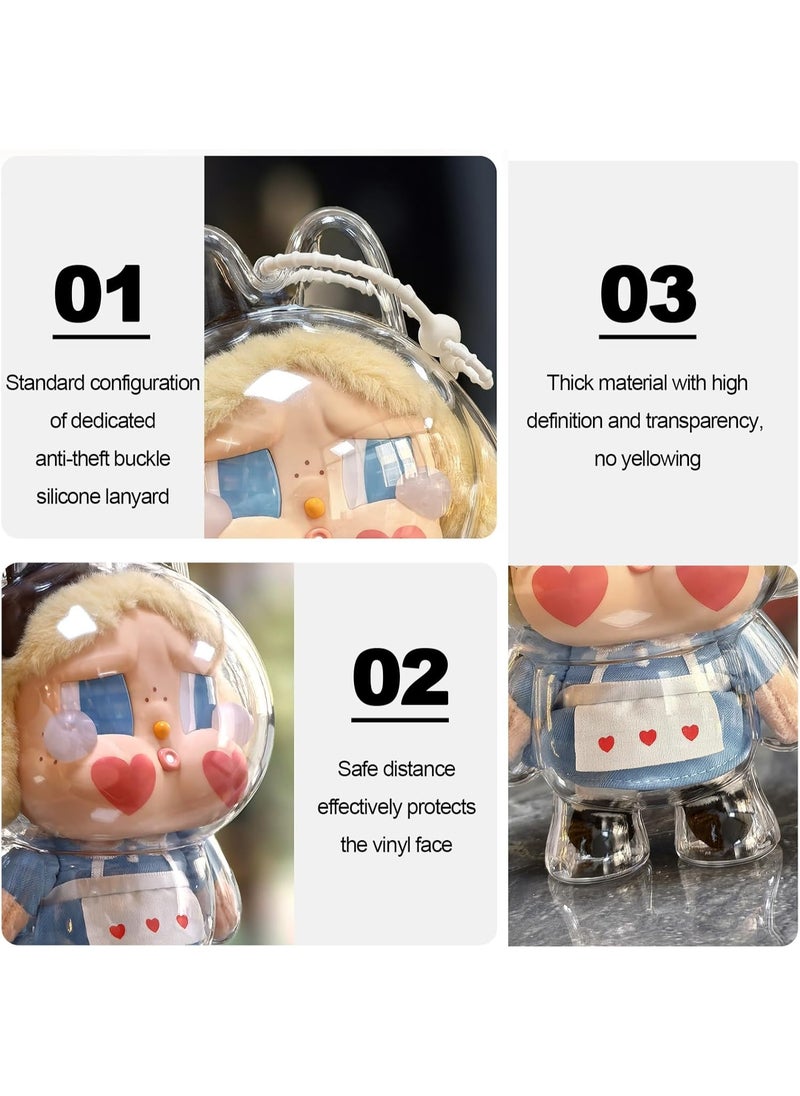 BRIXSPARK Clear Bag Keychain For LABUBU Plush Doll,Hanging Display Case,Protective Case,Plastic PVC Storage Box  - Image 2