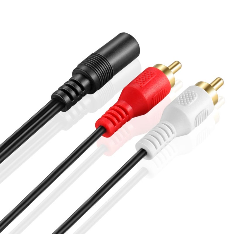 OBVIS 3.5mm to RCA Stereo Audio Cable Adapter - Female to Male Bi-Directional AUX Auxiliary Headphone Jack Plug Y Splitter to Left/Right 2RCA Male Connector Plug Wire Cord - Image 3