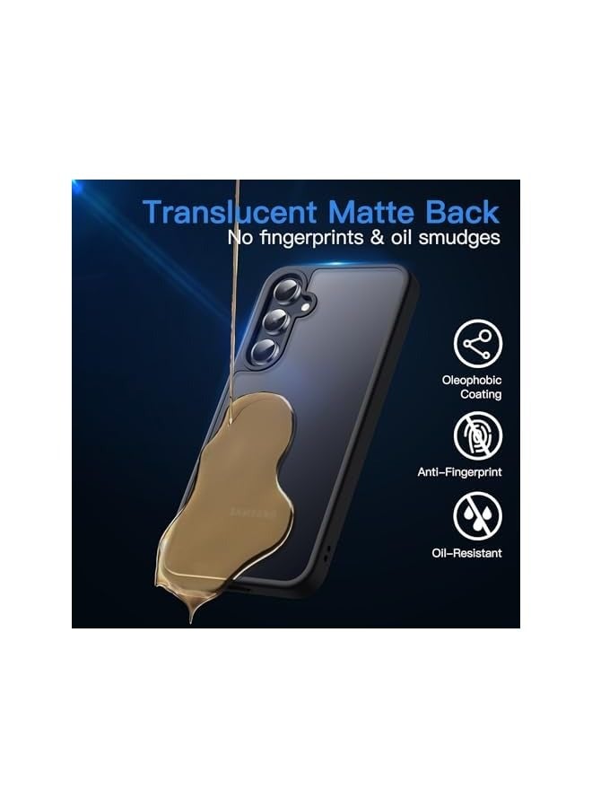 جي تيك حافظة غير لامعة لهاتف سامسونج جالاكسي A55 5G، غطاء هاتف نحيف واقٍ خلفي شفاف، مضاد لبصمات الأصابع (أسود) - Image 5