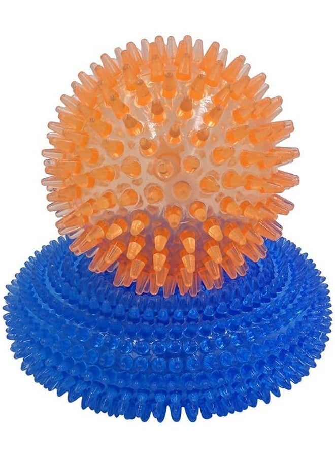 Squeaker Spike Ball And Ring Chew Toy For Cleans Teeth, Promotes Good Dental And Gum Health For Your Pet (Set Of 2) - Image 1