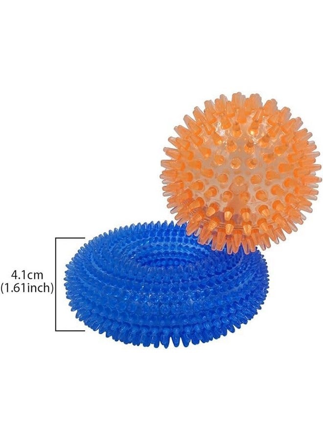 Squeaker Spike Ball And Ring Chew Toy For Cleans Teeth, Promotes Good Dental And Gum Health For Your Pet (Set Of 2) - Image 4