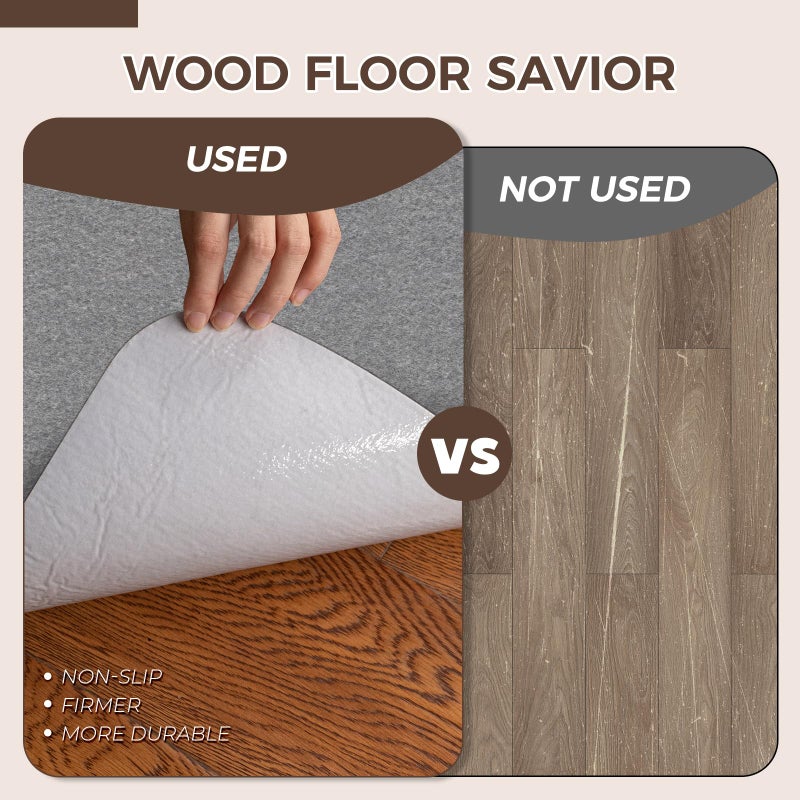 Higoom Office Chair Mat,Hard Floor Chair Mat Suitable for Hardwood and Tile Floors,Large Non-Slip Floor Protection Mat,Does Not Pill,Grey(36"x48") - Image 3