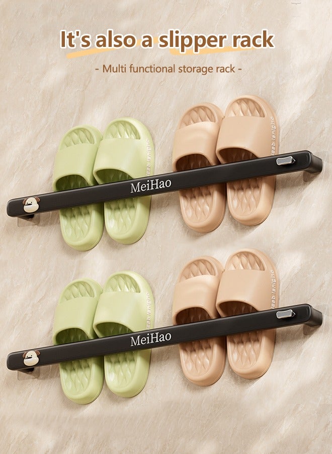 cocohome Bathroom towel bar, punch-free, space-saving shoe rack, short + long 2-piece set  - Image 3