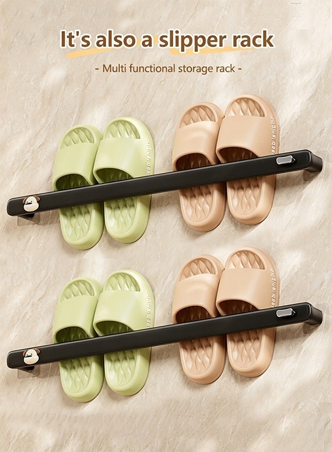 cocohome Bathroom towel bar, punch-free, space-saving shoe rack, short + long 2-piece set - Image 2