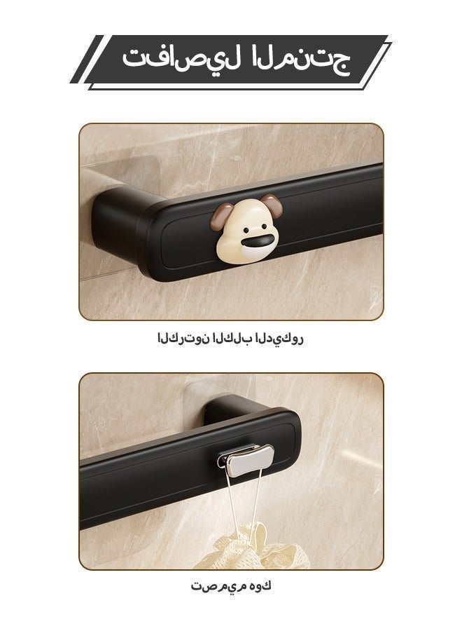 cocohome Bathroom towel bar, punch-free, space-saving shoe rack, short + long 2-piece set - Image 4