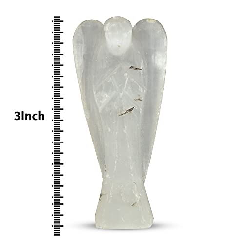 Crystu Selenite Angel Natural Crystal Stone Angels Size 7.6 cm (3 inch). Charged by Reiki Grand Master & Vastu Expert (Color : Selenite) - Image 4