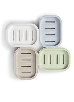 SUNSAR Soap Dish Holder Set, 4-Piece Portable Shower Box, Non-slip Design for Bathroom and Kitchen  - Image 1