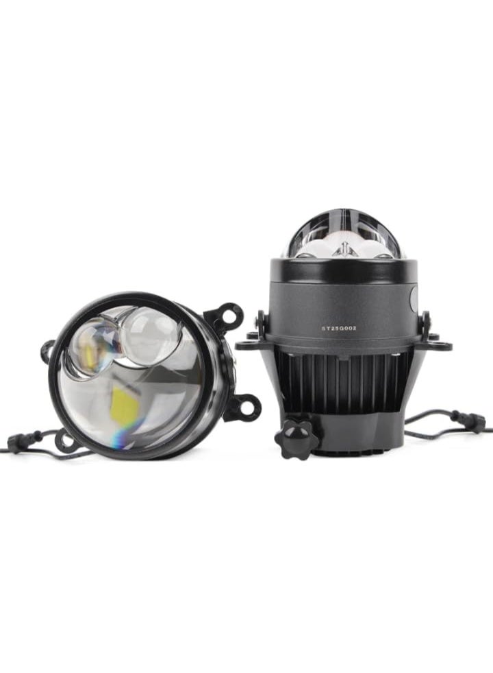 كونبيكس كشافات ضباب بروجيكتور Conpex Bronte Series بحجم 3.0، قدرة 160 واط LED، باللون الأسود، طقم عدد 2 مع طقم التثبيت – مصابيح ضباب عالية الأداء للسيارات - Image 2