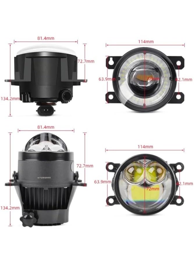 كونبيكس كشافات ضباب بروجيكتور Conpex Bronte Series بحجم 3.0، قدرة 160 واط LED، باللون الأسود، طقم عدد 2 مع طقم التثبيت – مصابيح ضباب عالية الأداء للسيارات - Image 4