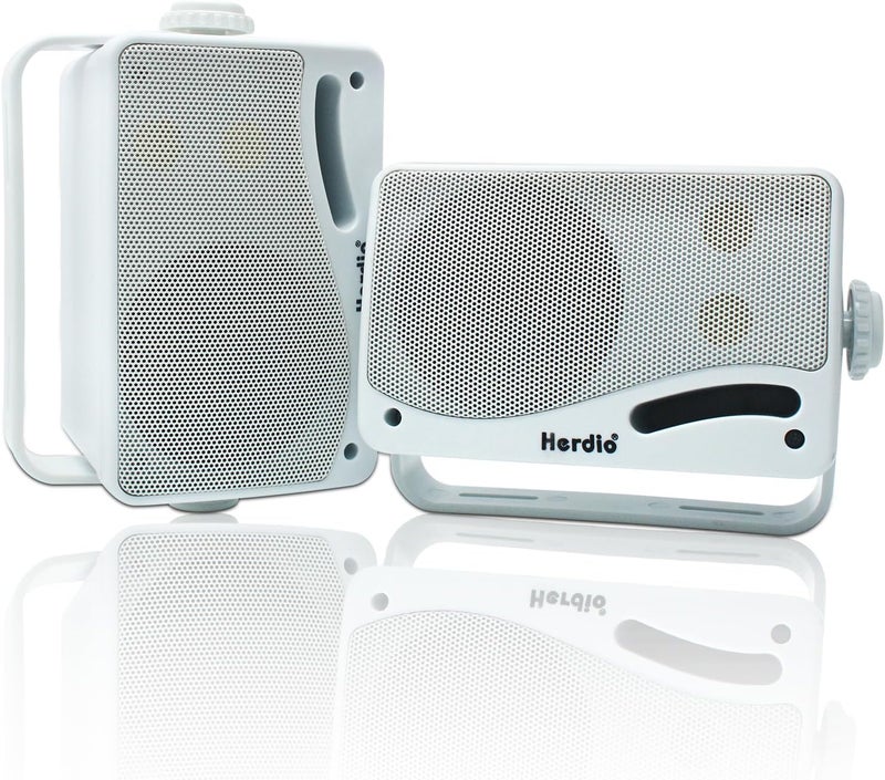 Herdio 3.5 inches 3.5 Way Bluetooth Outdoor Speakers (White) - Image 1