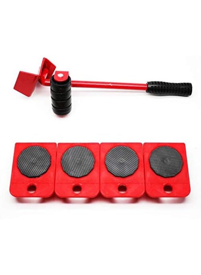 MoonmenTool أداة رفع ونقل الأثاث من مونمن تول، مجموعة 5 قطع/طقم لأدوات نقل الأثاث الثقيلة مع 1 قضيب رفع و4 حزم منزلقات أثاث قابلة للدوران 360 درجة - Image 1