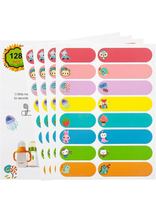 Coowayze Name Labels for Kids Stuff, Waterproof Daycare Labels for Baby Bottles, 128 PCS Water Bottle Label, Name Tags Stickers for School Supplies, Daycare Essentials, Self-Laminating, Dishwasher Safe - Image 1