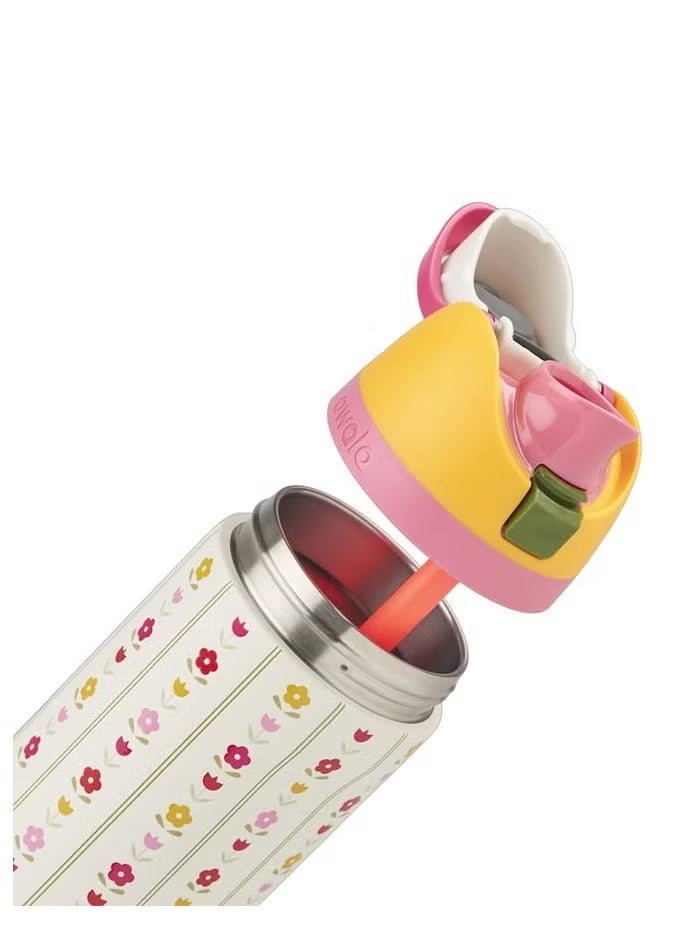 Freesip معزولة زجاجة المياه من الفولاذ المقاوم للصدأ مع القش للرياضة والسفر, Bpa-Free, 24 أوقية, زهرة التاج - Image 4