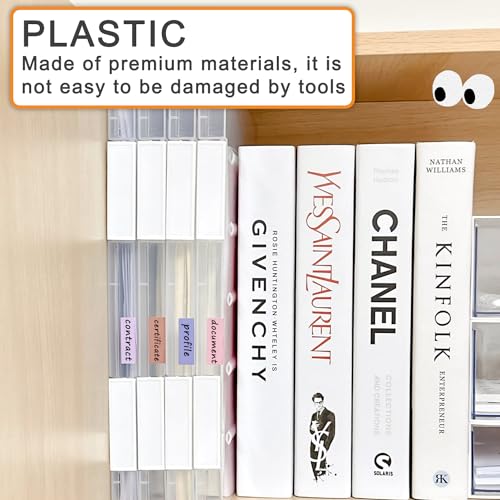 LonlyEagle 12 Pcs Clear A4 File Portable Project Case, Plastic Storage Box for 8.5" x 11" Letter Paper, Scrapbook Paper Storage Boxes Documents Magazines Holder - Image 4