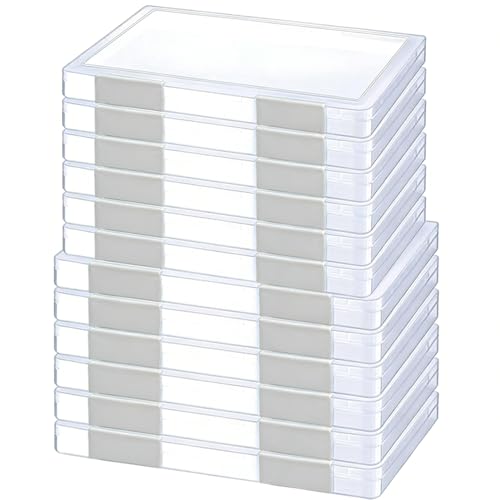 LonlyEagle 12 Pcs Clear A4 File Portable Project Case, Plastic Storage Box for 8.5" x 11" Letter Paper, Scrapbook Paper Storage Boxes Documents Magazines Holder - Image 1