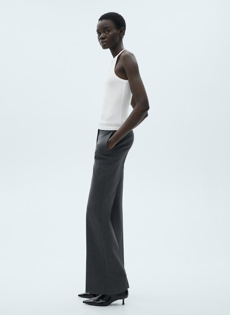 MANGO - Ribbed Cotton-Blend Top - Image 1
