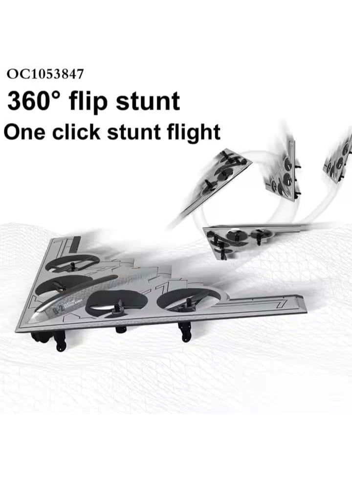 بلو فاير طائرة RC بتقنية التحكم عن بعد 4 قنوات مع كاميرا HD – طائرة قاذفة الشبح B-2 Spirit للأطفال والكبار، طائرة درون رغوية 2.4Ghz مزودة بتصوير جوي مباشر، إقلاع سهل مع مثبت جيروسكوب، وضع بدون اتجاه، عودة بزر واحد، إضاءة LED، جسم رغوي قوي وخفيف، بطارية طويلة العمر، حركات بهلوانية 360°، سرعتان، مراوح آمنة مغلقة – مثالية للمبتدئين والطيران الخارجي والتصوير الجوي - Image 3