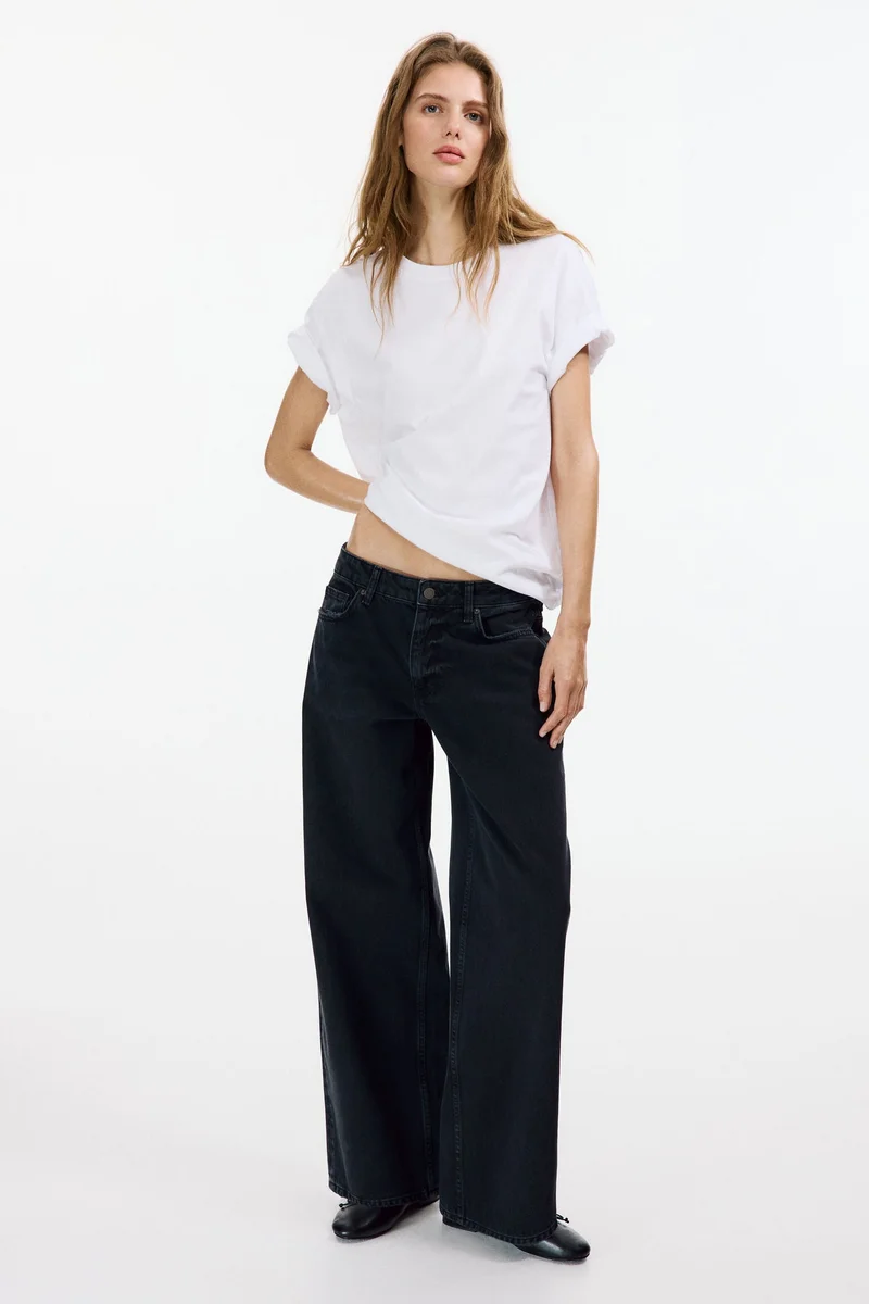 اتش اند ام جينز بقصة فضفاضة بخصر منخفض