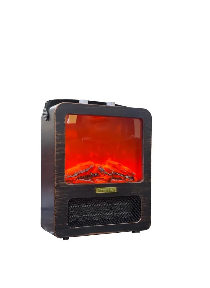 Generic Freestanding Heating Fireplace with Realistic 3D Flame Effect Electric Tabletop Fireplace with Handle Overheating Protection 1800 W 1000 W  - Image 1