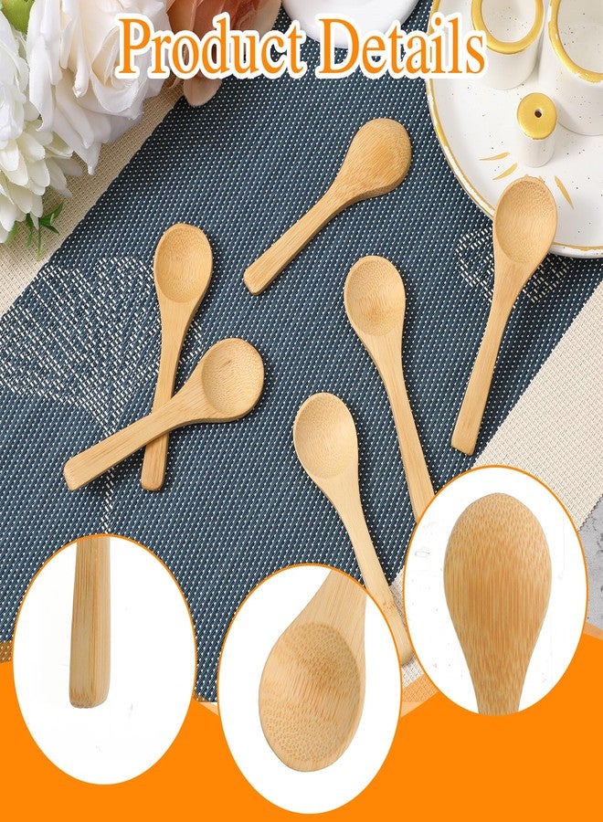 Nogeqi 6PCS Small Wooden Spoons, 3.94 Inch Mini Wood Salt Spoon, Wooden Honey Spoon Teaspoon for Coffee Tea Spices Jars Sugar Seasoning Kitchen Supplies - Image 3
