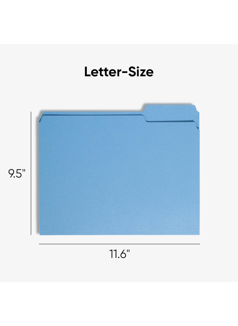 Smead Smead Blue File Folders for Documents, with 1/3-Cut Tabs, Letter Size, Blue, 100 Pack for Easy Organization and Office Use (12043)  - Image 2