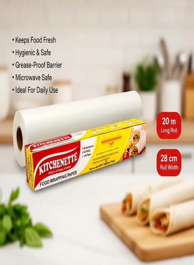 Kitchenette Butter Paper Roll 20 Meters X 11 inch - Food Wrapping Paper for Home and Kitchen, Uniwrap Chapati Wrap, Roti Paperwrap, Tiffin and Lunch Packaging, Better Fresh Wraps - (Pack of 2) - Image 2