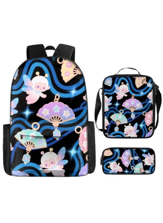 Bright Li Fire popular new cute cartoon print, three-piece practical bag combination (students, children, friends outings, mountain climbing, etc. can be used) - 82 - Image 2