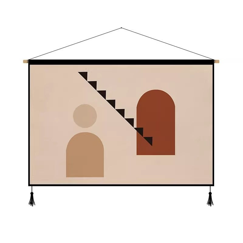 Morandi Simple Fabric Hanging Painting Rental Room Wall Cloth Dormitory Bed Hanging Cloth Room Decorative Cloth Background Cloth Ins Style - Image 1