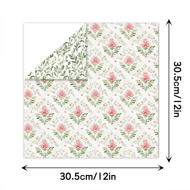 MIATTCLD Scrapbook Paper Boho Patterned Paper for Scrapbooking, Double Sided Floral Decorative Craft Papers, MIATTCLD 24 Sheets Scrapbook Background Papers for Photo Album Journal Decor (Pink, 12x12 IN) - Image 2