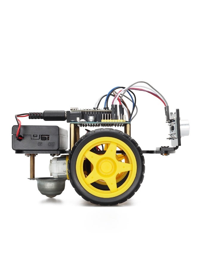 robotgcc Robot wheels 65MM 27MM DIY smart car accessories compatible with Arduino & ESP32 coding education anti-slip tires STEM family projects (2 Pack - Image 3