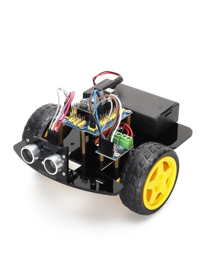 robotgcc Robot wheels 65MM 27MM DIY smart car accessories compatible with Arduino & ESP32 coding education anti-slip tires STEM family projects (2 Pack - Image 2