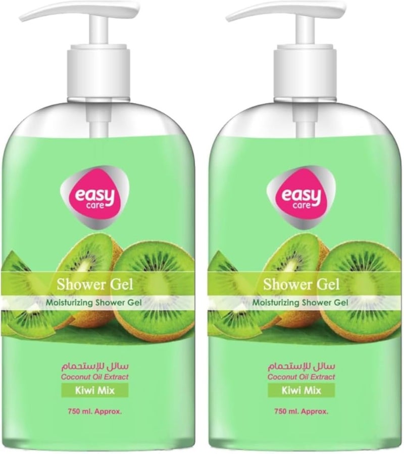 Easy Care Shower Gel, Kiwi Scent, 750ml (Pack of 2)