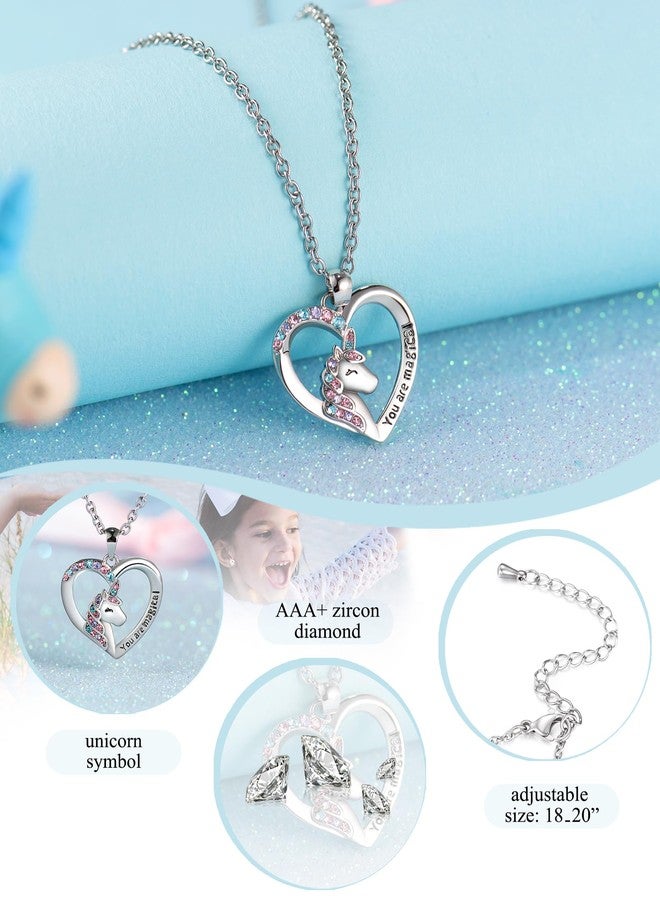 Shonyin Unicorn Necklace for Girls Heart Necklace You Are Magical Necklace Valentines Birthday Christmas Stocking Stuffer Gifts for Girls Daughter Granddaughter Niece - Image 3