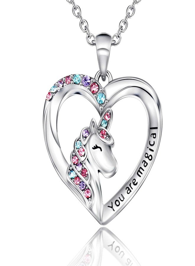 Shonyin Unicorn Necklace for Girls Heart Necklace You Are Magical Necklace Valentines Birthday Christmas Stocking Stuffer Gifts for Girls Daughter Granddaughter Niece - Image 1