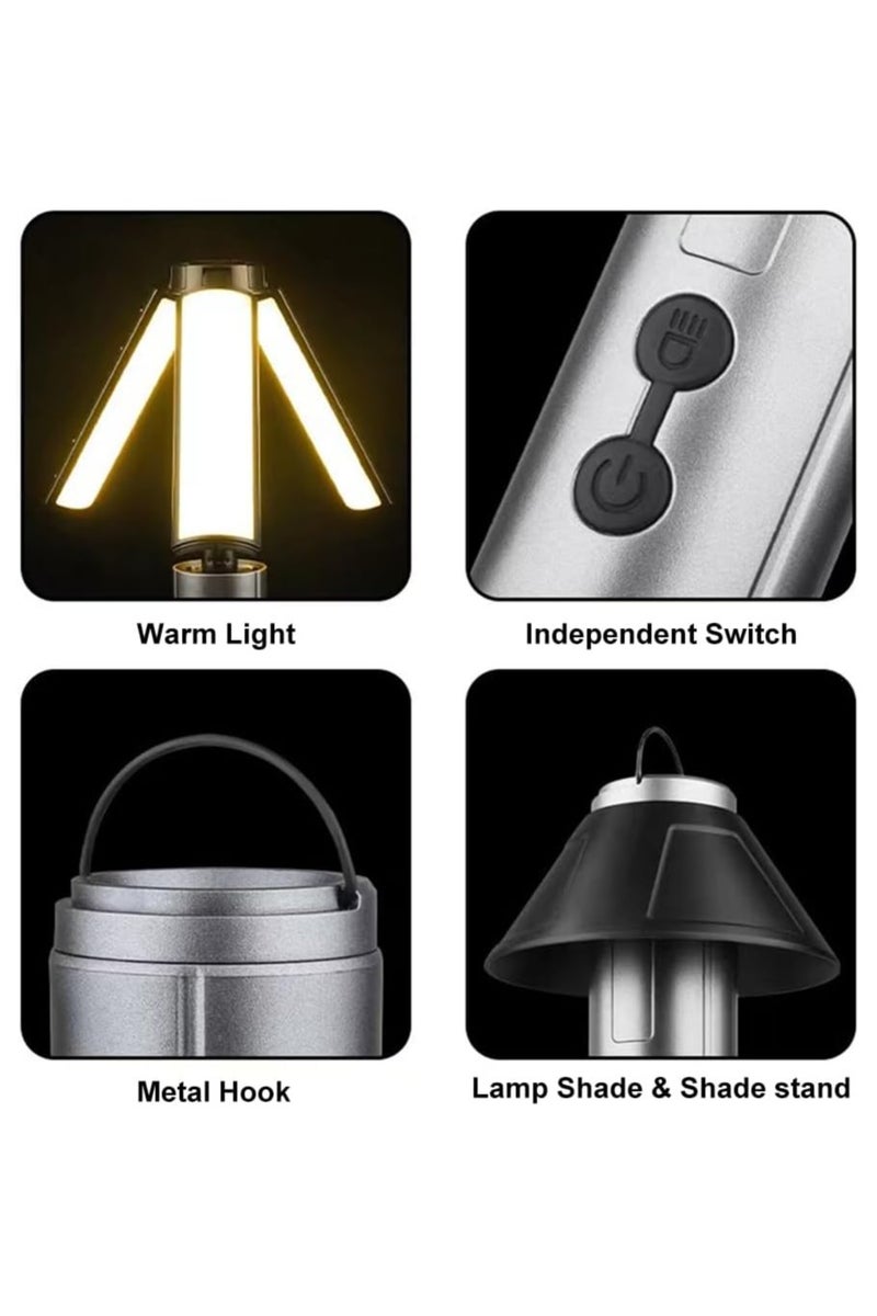 DIGI CORE Outdoor Rechargeable Light Multifunctional Telescopic Folding Stand Camping Light Super Bright Camping Light 54 LED Warm Yellow Light Weather Resistant High Capacity Multi Angle Adjustments Light Source White Laser Core+54*LED  Flashlight Mode High - Low - Strobe Camping Light Mode High - Low YD-2324 - Image 4